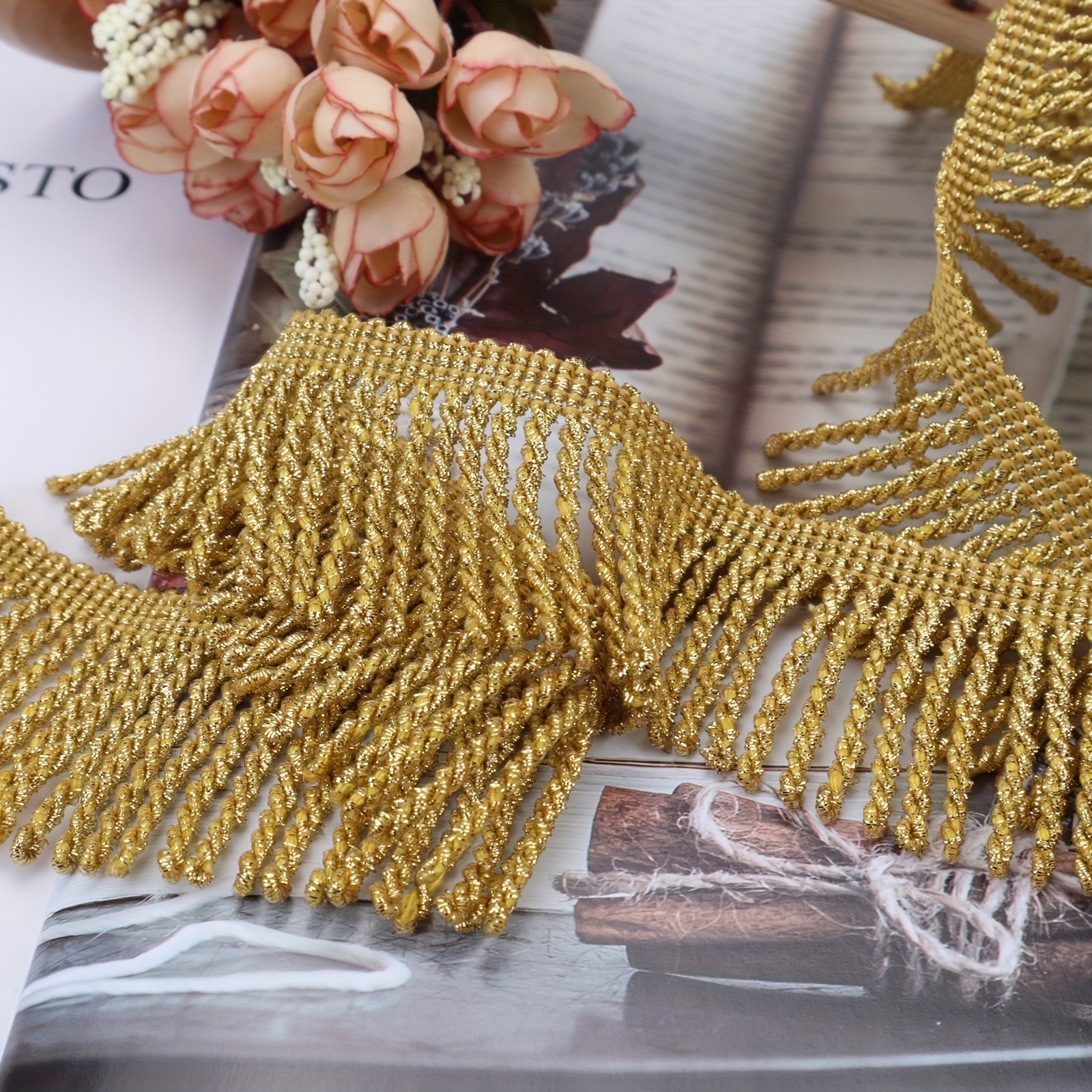 2 Yards Cotton Fringe Trim Sewing Tassel Lace Trim For Diy - Temu