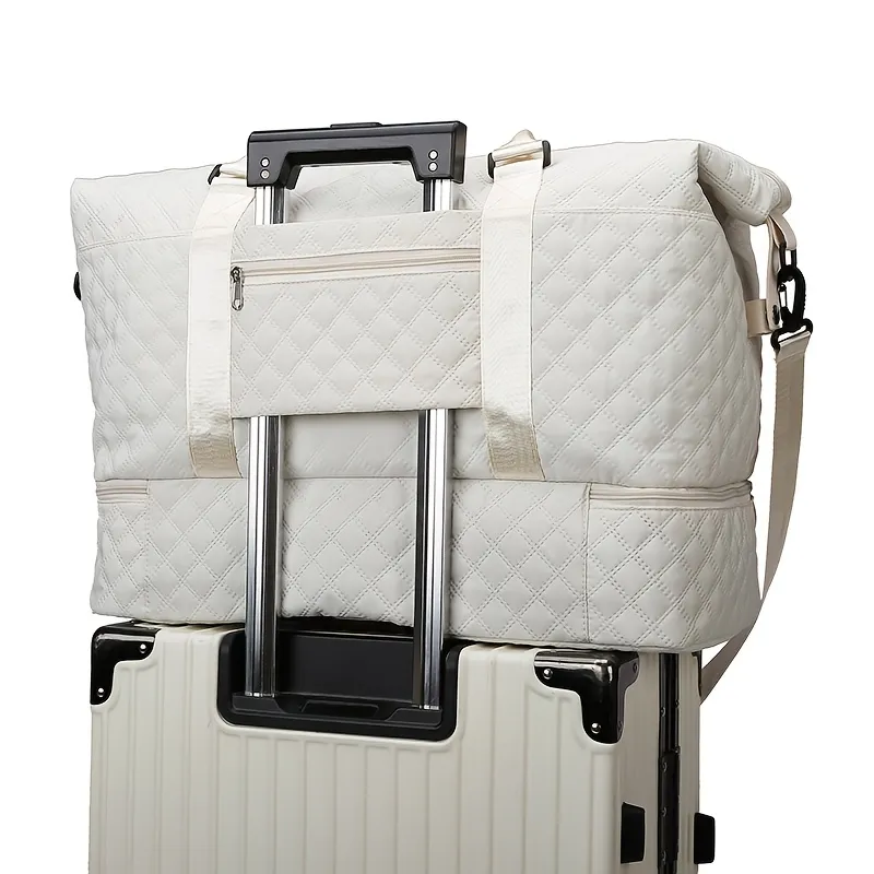 Travel Portable Duffle Bag, Lightweight Argyle Pattern Luggage Bag