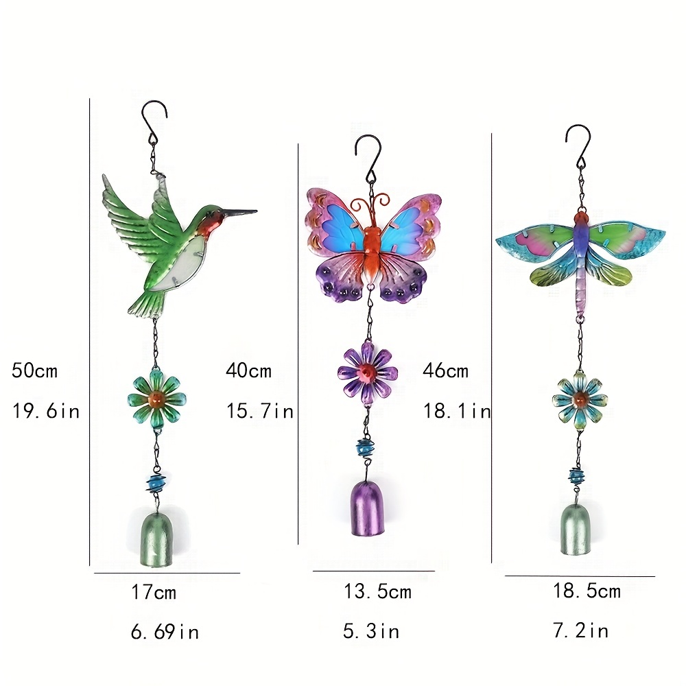 Vintage Metal Wind Chimes Hanging Hummingbird Butterfly - Temu