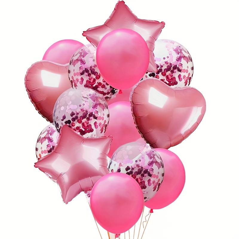 PALLONCINI 13pz STELLA+CUORE ROSA