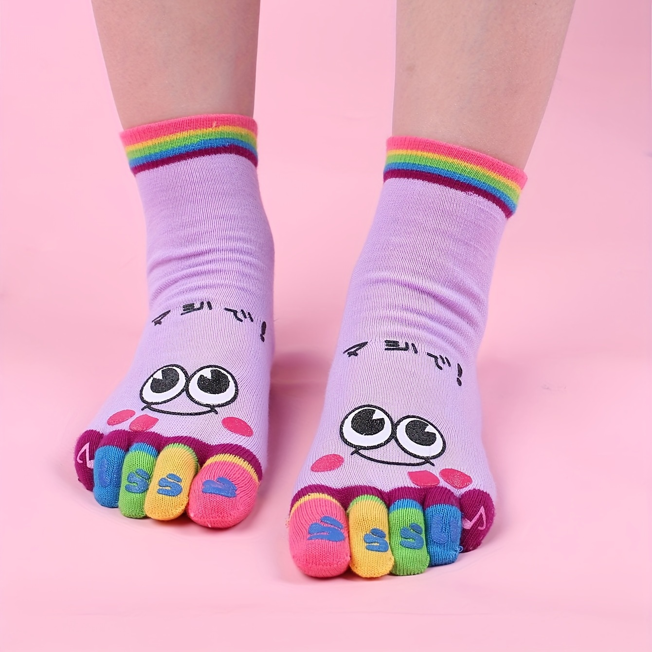 Animal Design Fashion Cotton Warm Winter Five Finger Cartoon Fuzzy Toe Socks