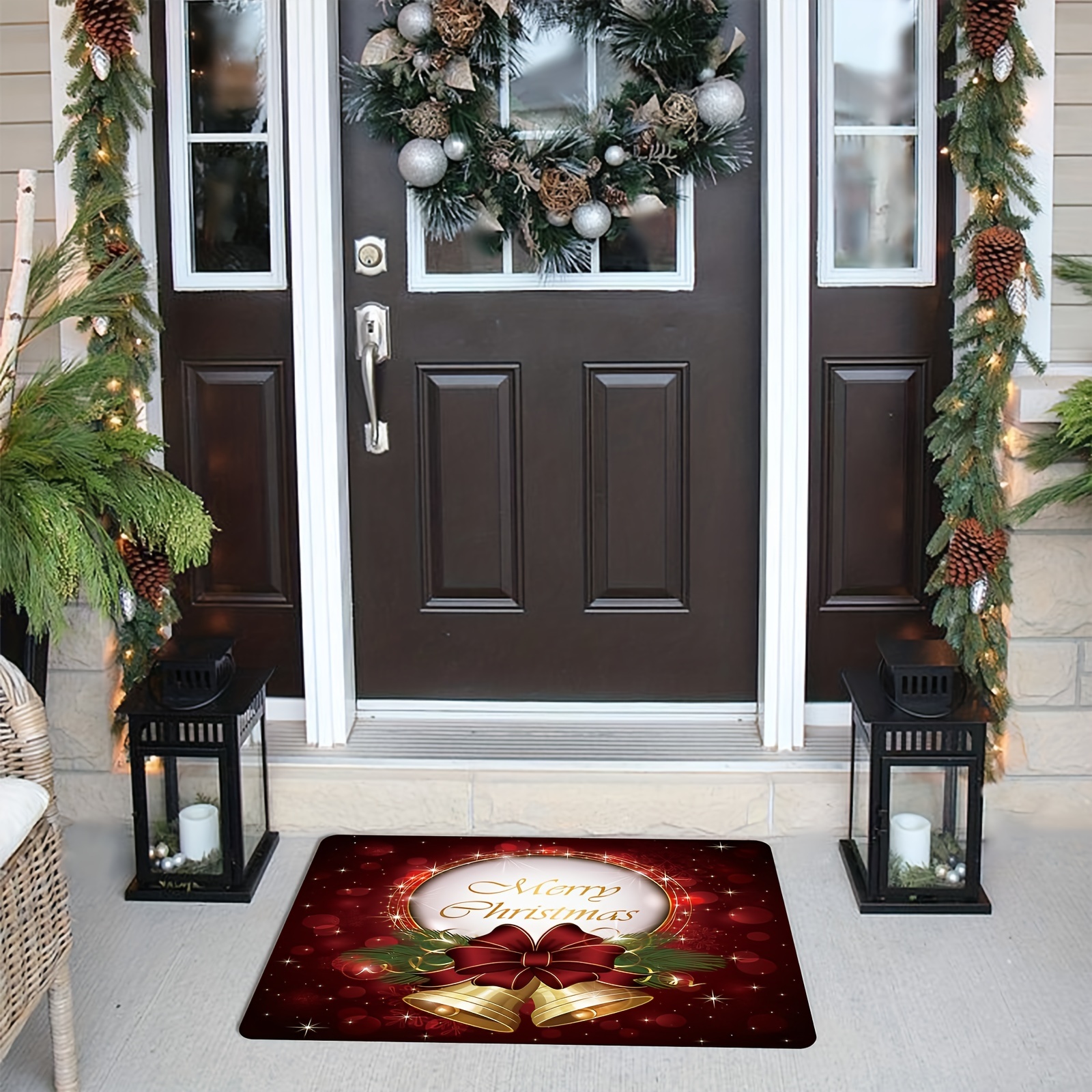  Christmas Indoor Doormat,Front Back Door Mats with Non