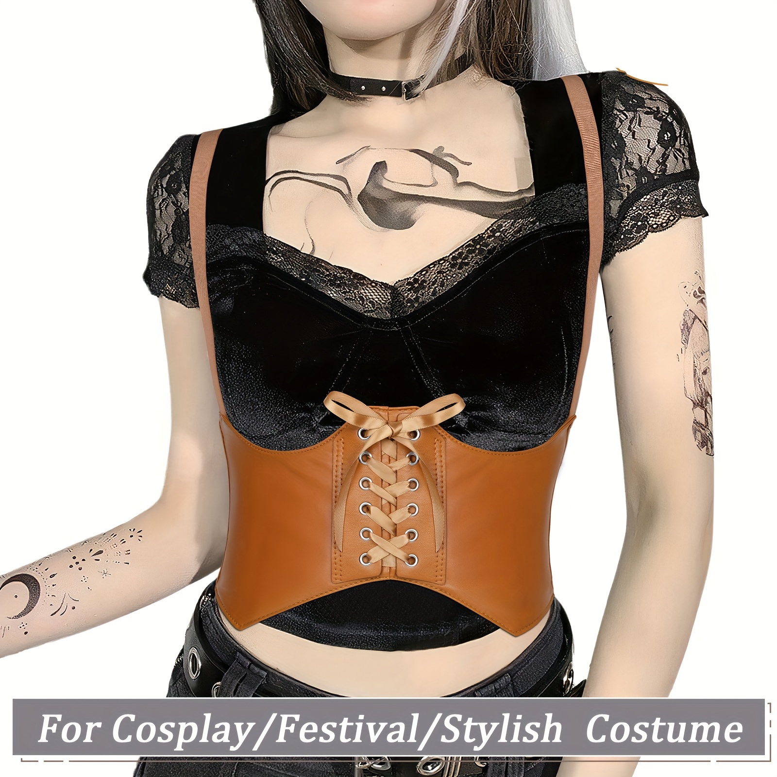 Brown lace up corset belt  Corset belt, Real leather belt