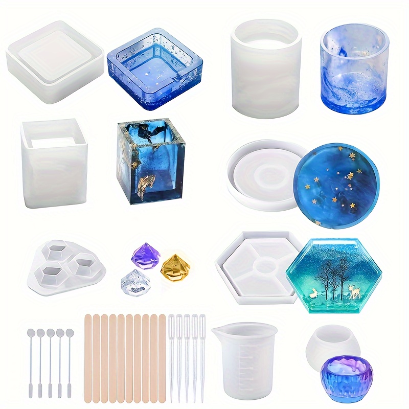 DM203 Square Hexagon Halloween Resin Mold Silicone Coffin Molds Jewelry  Storage Box Moldes Para Resina Epoxi DIY Making Supplies