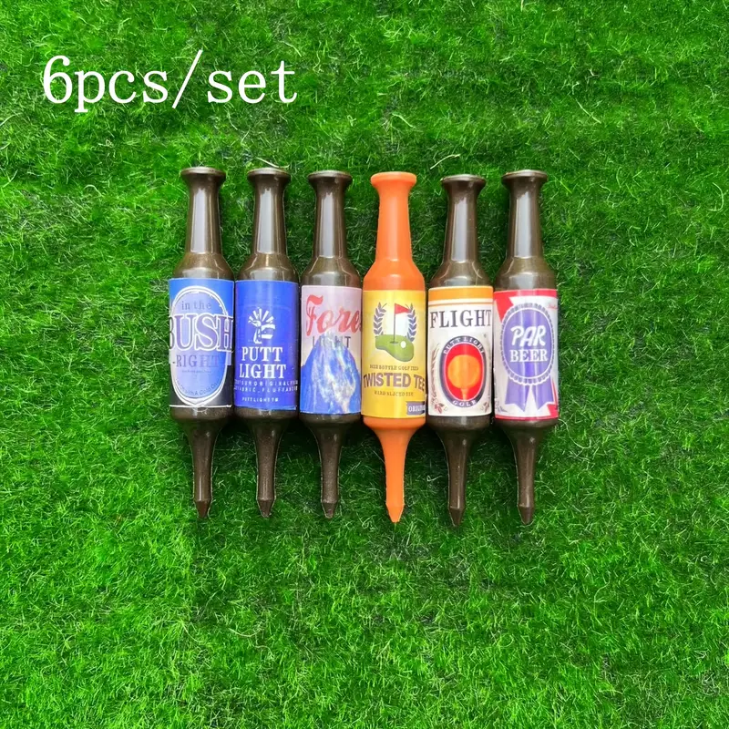 6pcs/set Bierflaschen-Golftees, Unzerbrechliche Und Recycelbare