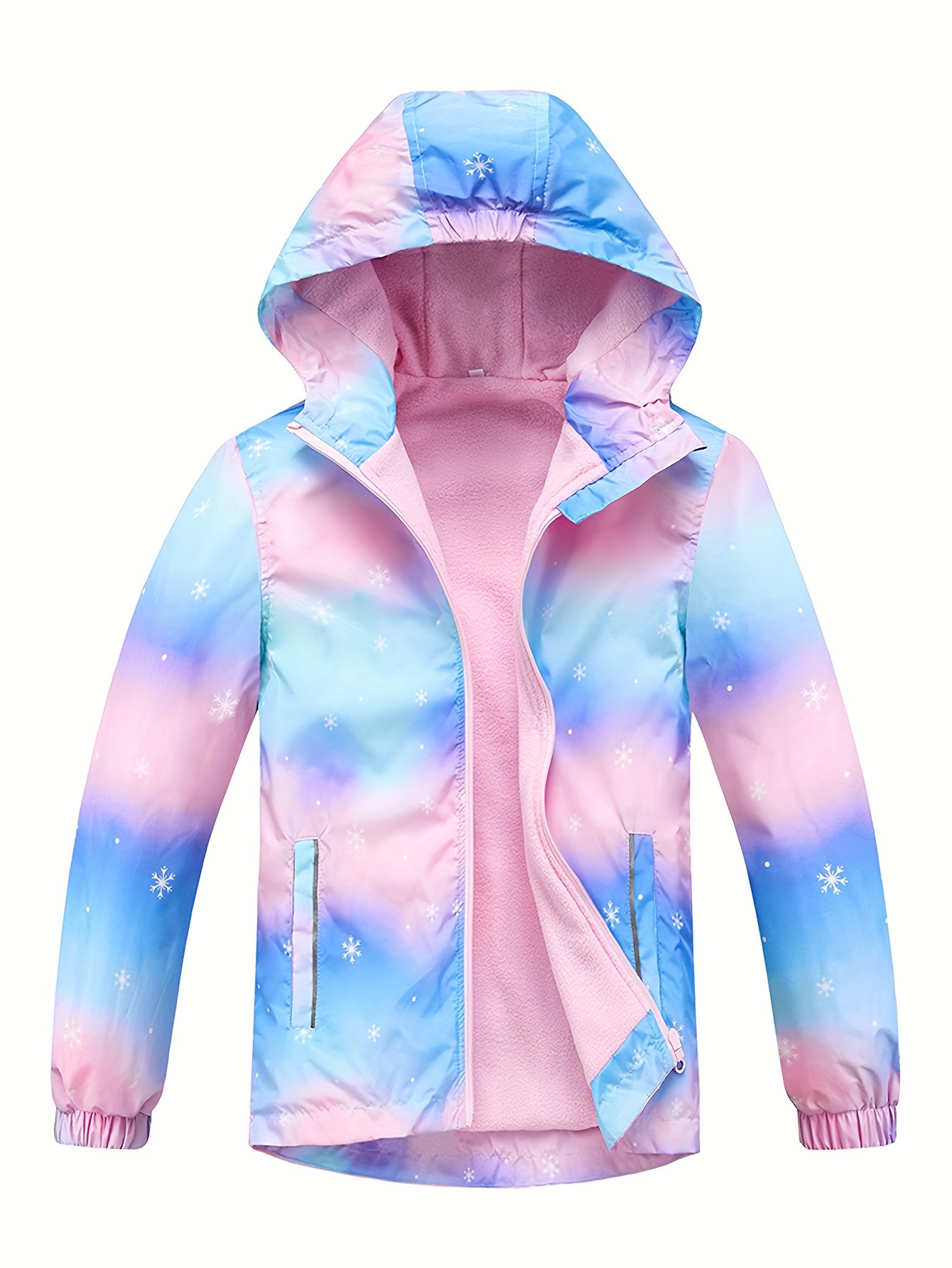 Athletic Tie dye Graphic Waterproof Hooded Jacket Girls - Temu