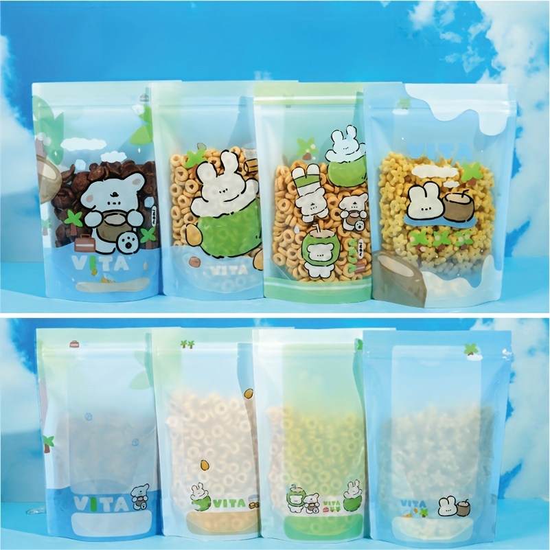 Food Storage Bags, Cute Cartoon Food Packaging Bag, Reusable Candy