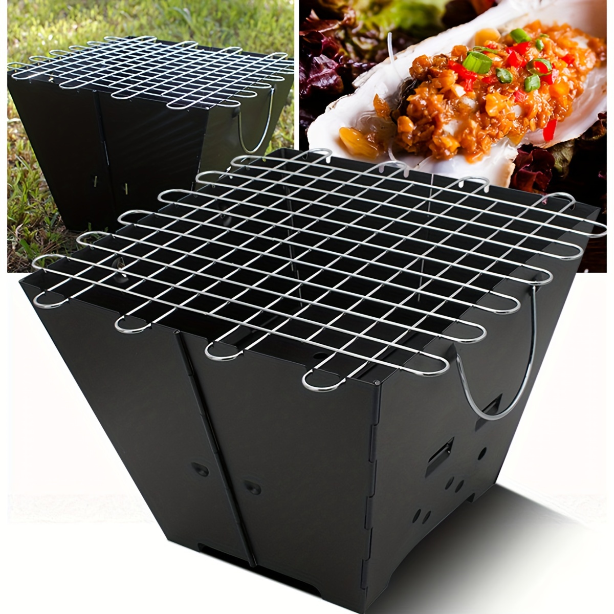 Outdoor Wood Stove Bbq Stainless Steel Foldable Square Portable Bbq Grill  Mini Folding Camping Charcoal Stove Barbecue Grill - Bbq Grills - AliExpress