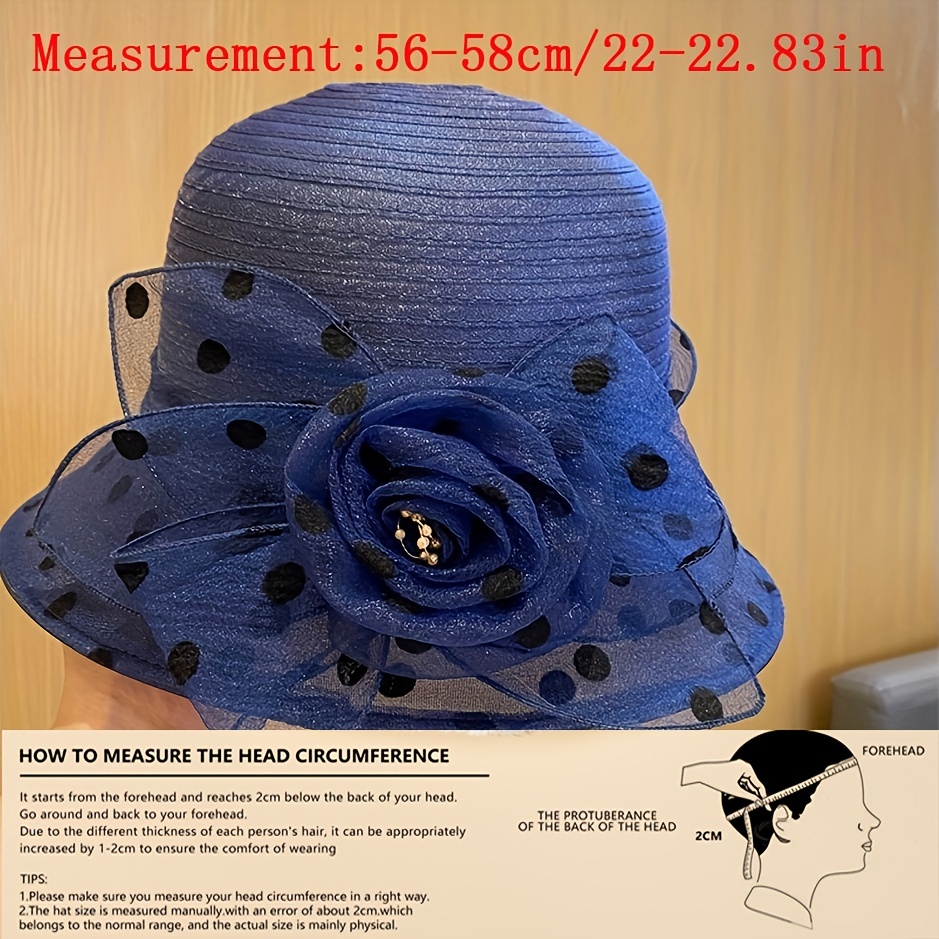 Polka Dot Stitching Bucket Hat Elegant Sun Hat Organza Derby Hat  Lightweight Travel Beach Hats For Women Mother's Day Gifts - Temu