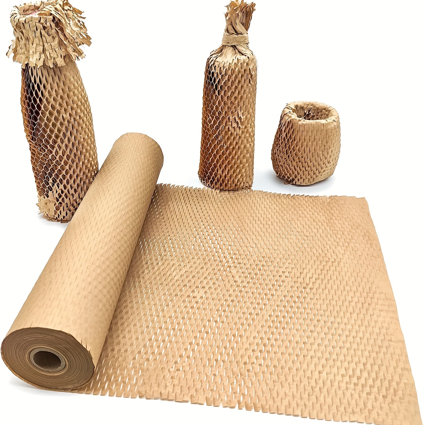 Honeycomb Packing Paper, 15 x 180' Recyclable Cushion Packing Paper for  Moving Shipping Packaging Breakables, Eco Friendly Bubble Wrap Alternative