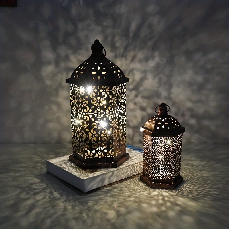 Moroccan Style Wrought Iron Hollow Wind Lamp Decorative - Temu United  Kingdom