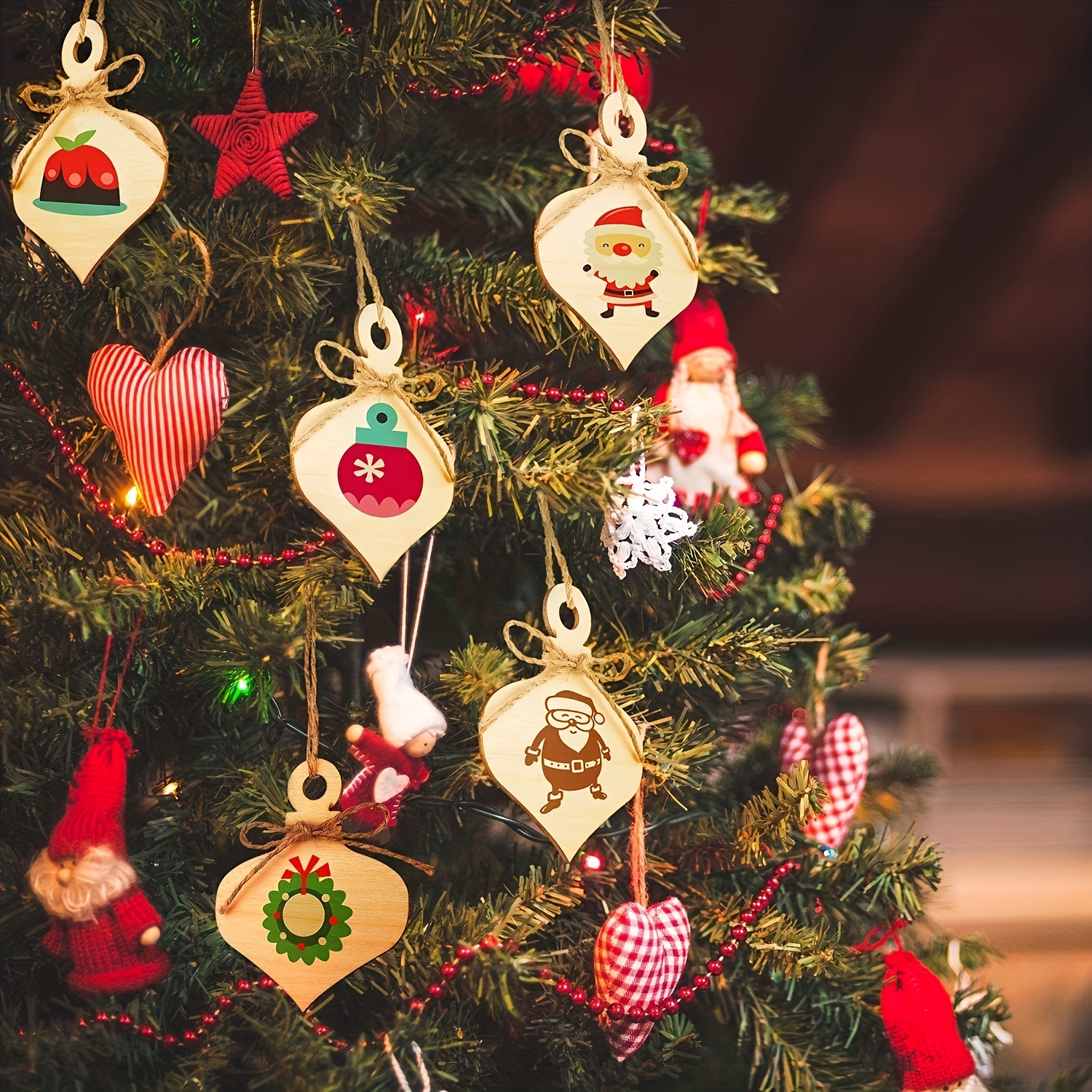 Wood : Diy Wooden Christmas Ornaments For Crafts - Temu