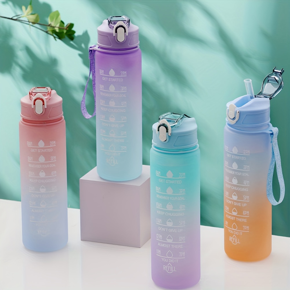 1pc 2l Gradient Color Water Bottle, Random Style, High Temperature  Resistant, Suitable For Sports