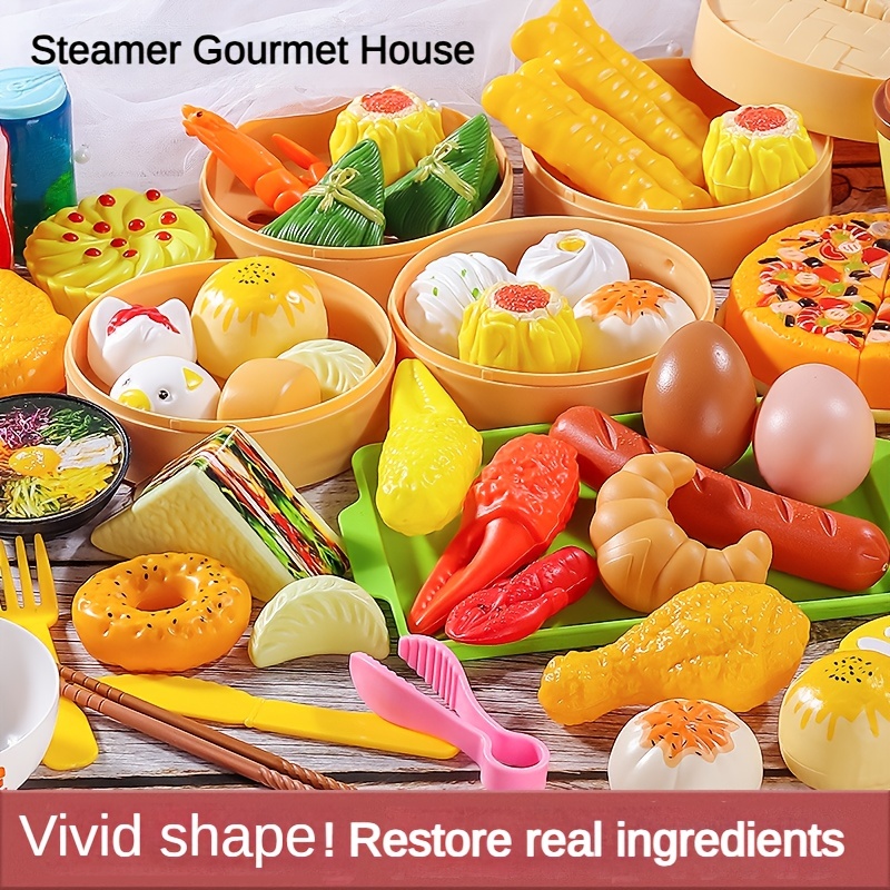 Buy Pretend Play Food, Wooden Toy Vegetables, Fuit, eggs and Pots & Pans