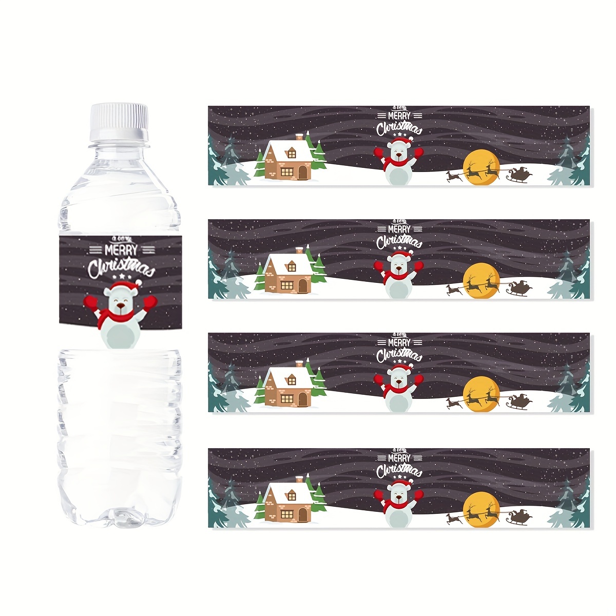 Christmas Water Bottle Labels Template