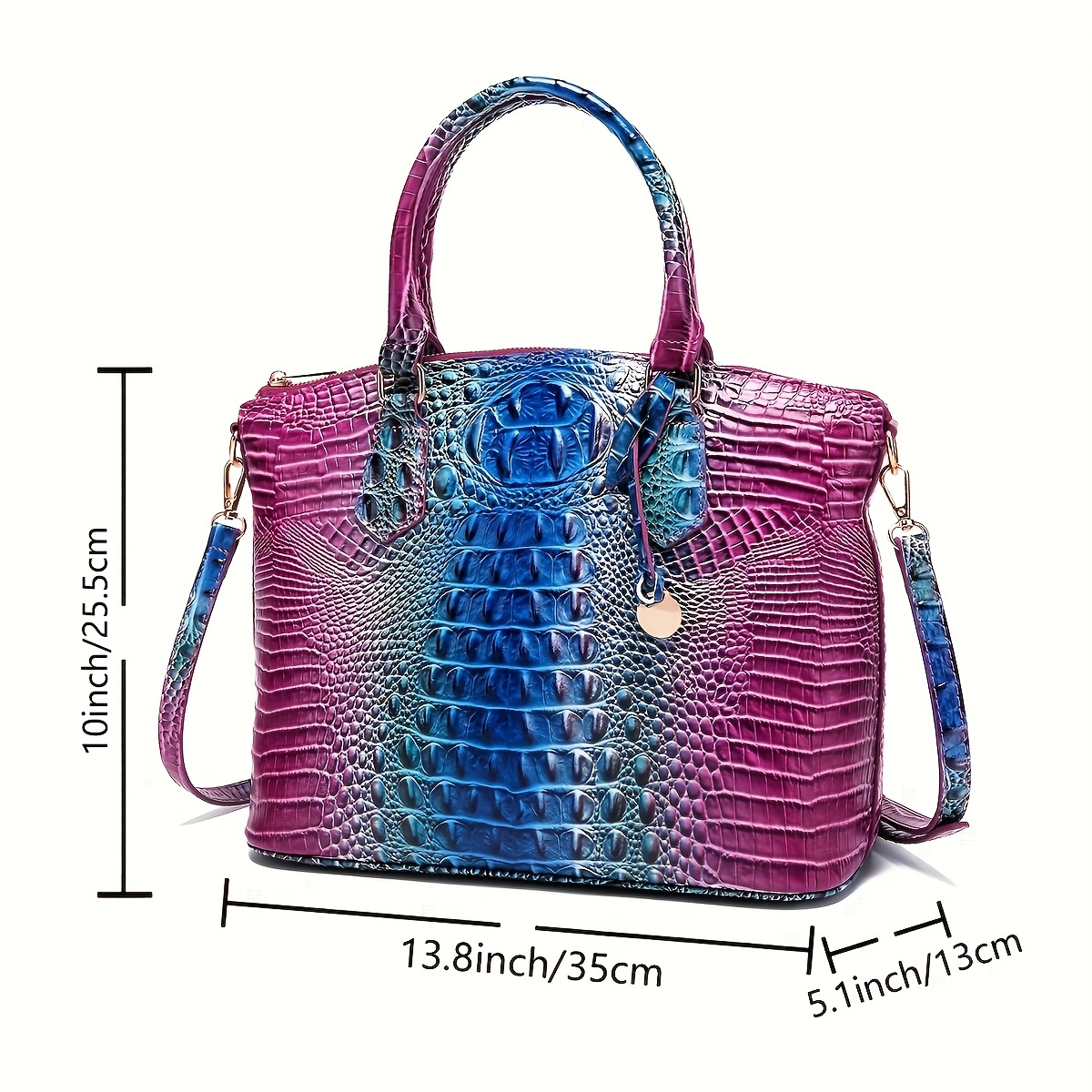 Crocodile Embossed Handbags For Women, Fashion Leather Crossbody Bag,  Elegant Office Satchel Purses - Temu Philippines