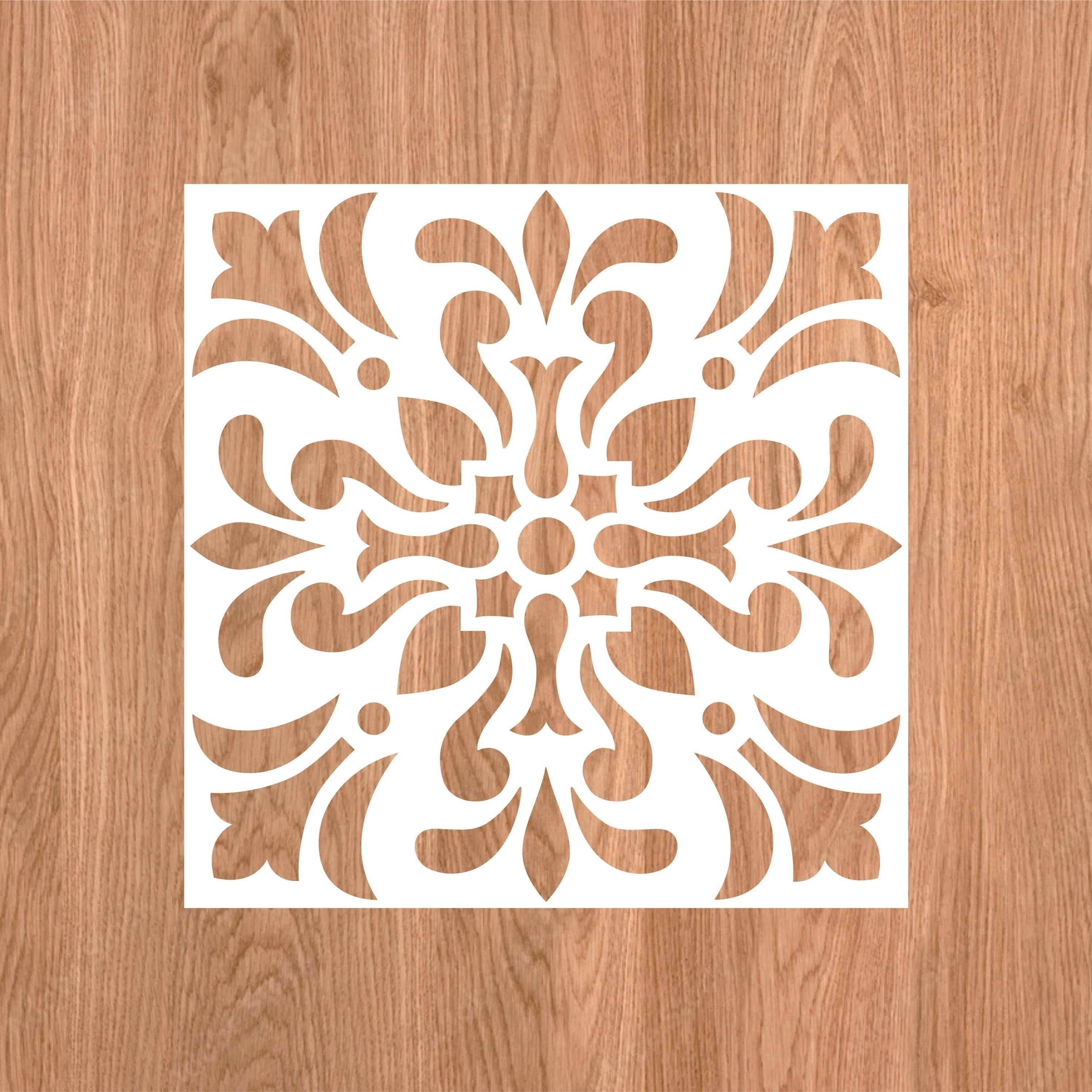 4 Pezzi Stencil Per Piastrelle Riutilizzabili In Stile Mandala, 30,5 X 30,5  Cm, Modelli