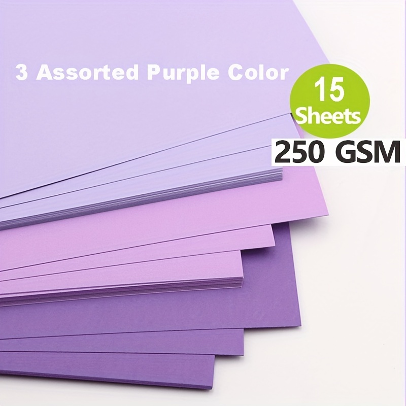 

250 g 15 feuilles de papier cartonné série violet épais stationnaire en carton artisanat étudiants bricolage papier cartonné A4 pour fleurs fond cadeau 8,26 "X 11,7