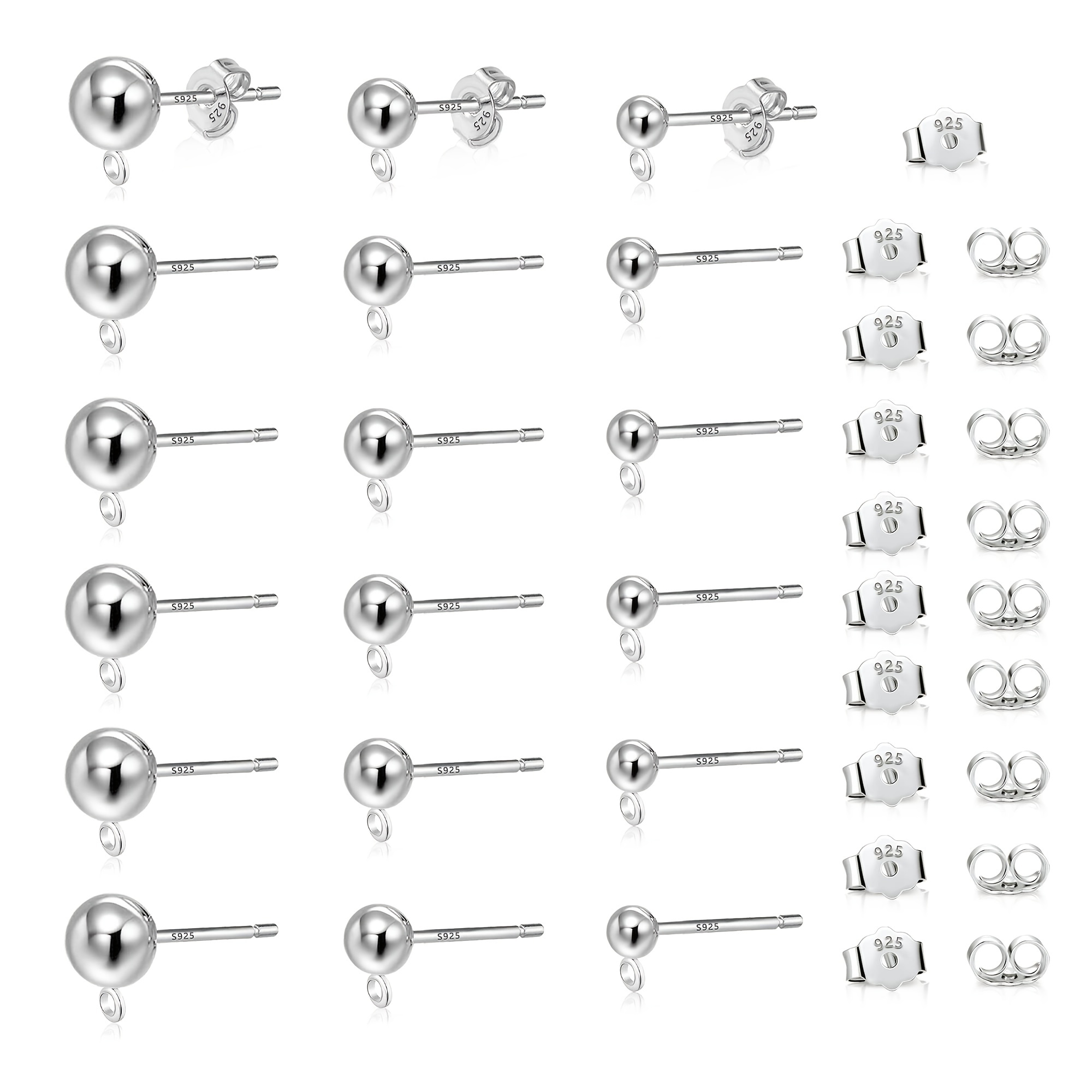 2 Pairs14k Gold Screw Earring Backs Replacements,925 Sterling