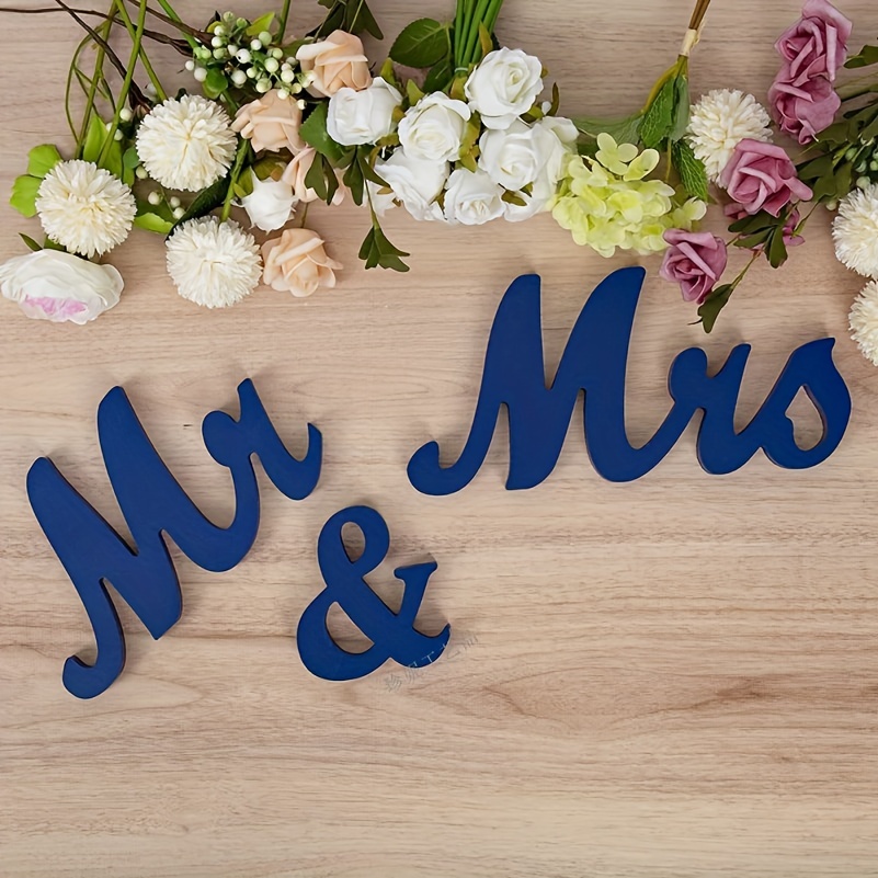 Acheter Mr & Mrs Solid Sign Lettres en bois Mariage romantique Table de  réception Alphabet Décoration