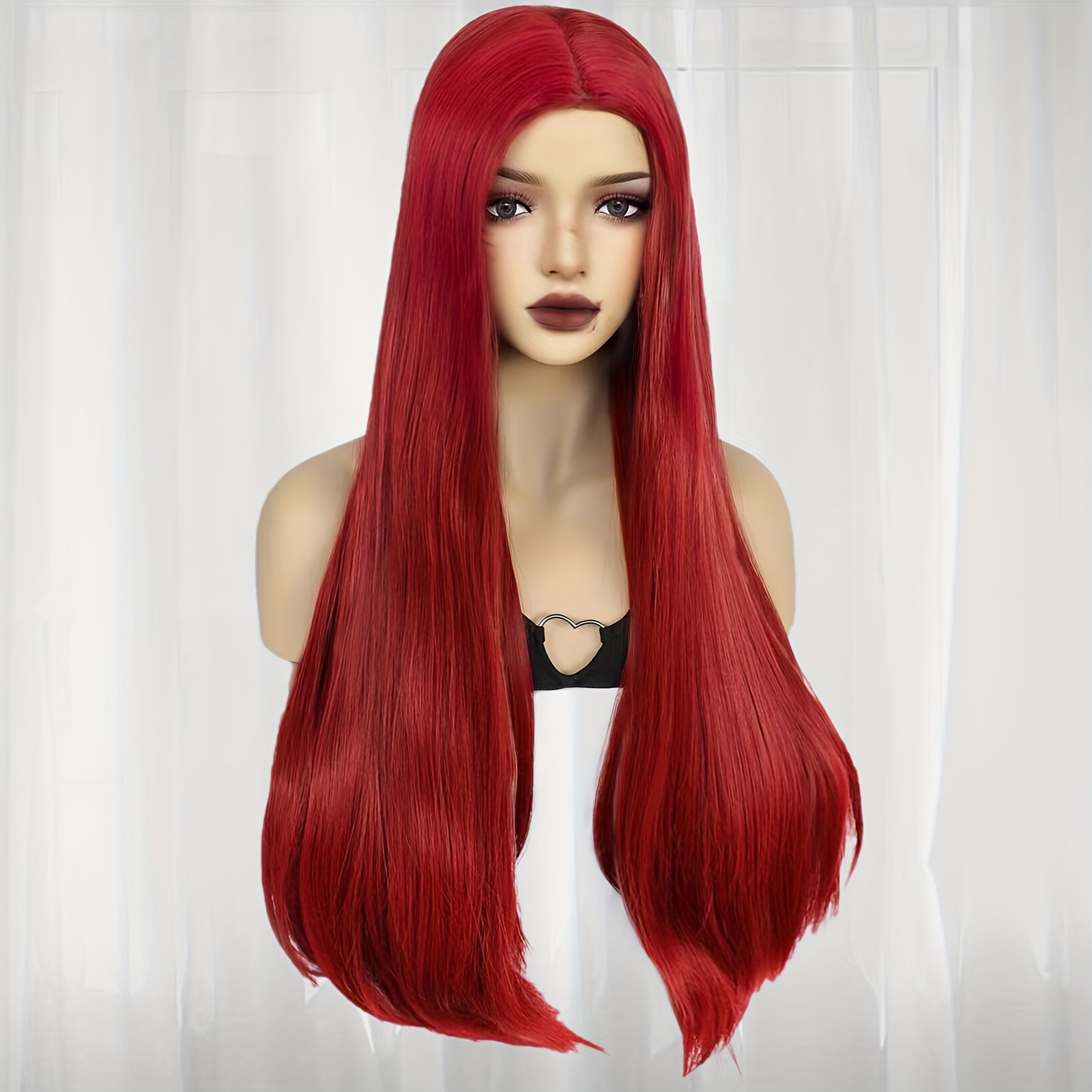 Halloween Red Straight Long Clown Cosplay Wig Role Playing Temu Philippines 6585