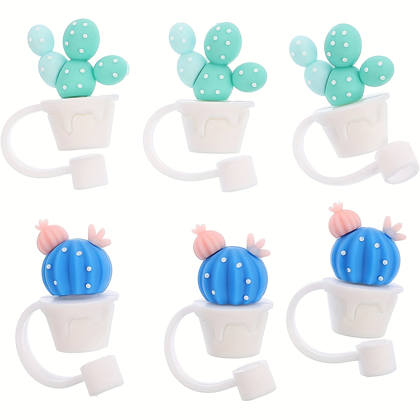 Cute Cartoon Cactus Series Straw Cover Reusable Dustproof - Temu