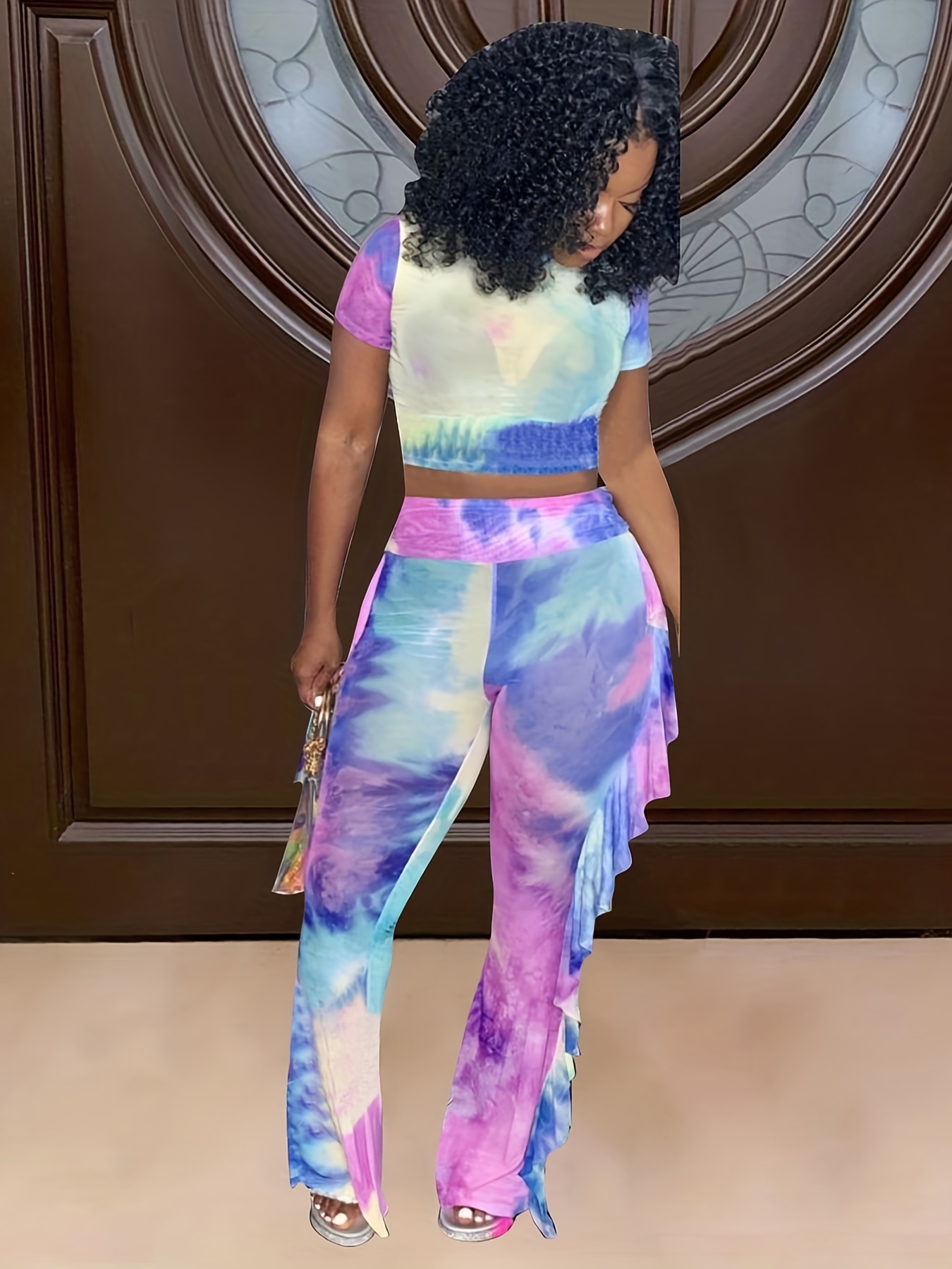 Tie & Dye Boxy Fit Top With Pants Co-ordinate Set, EST-MJ-805