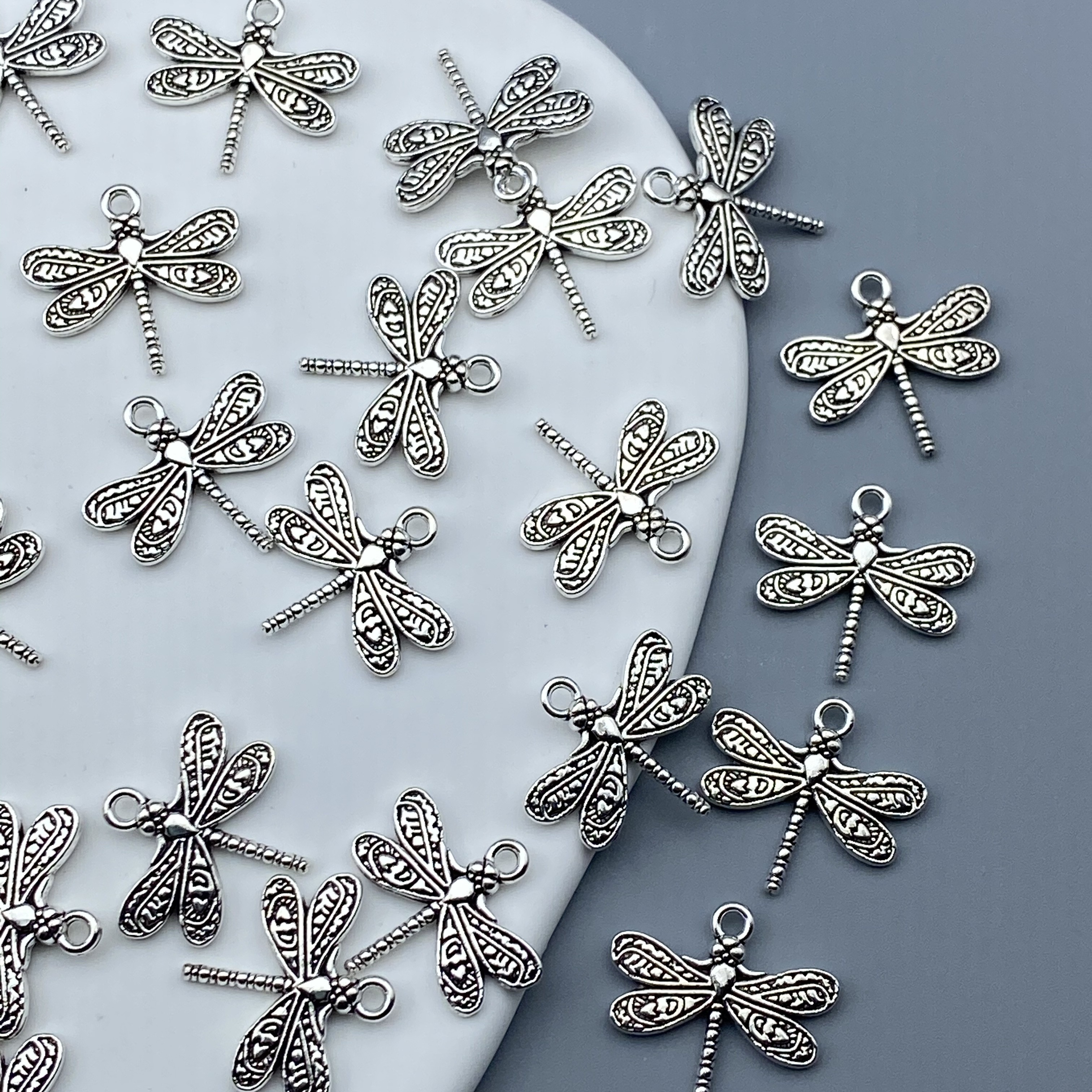 Silver Plated Crystal Dragonfly Charm Connector For Making - Temu