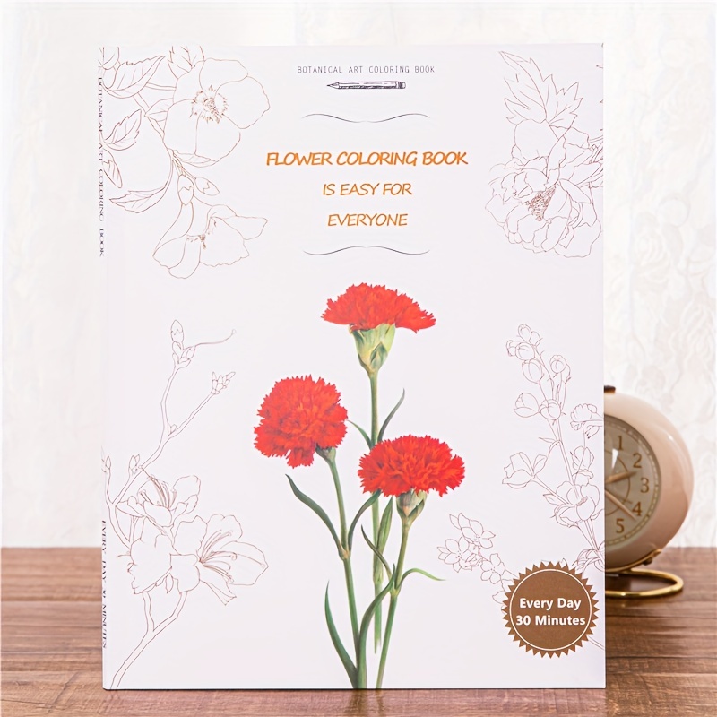 Wildflower Coloring Book 40 Premium Adult Coloring - Temu