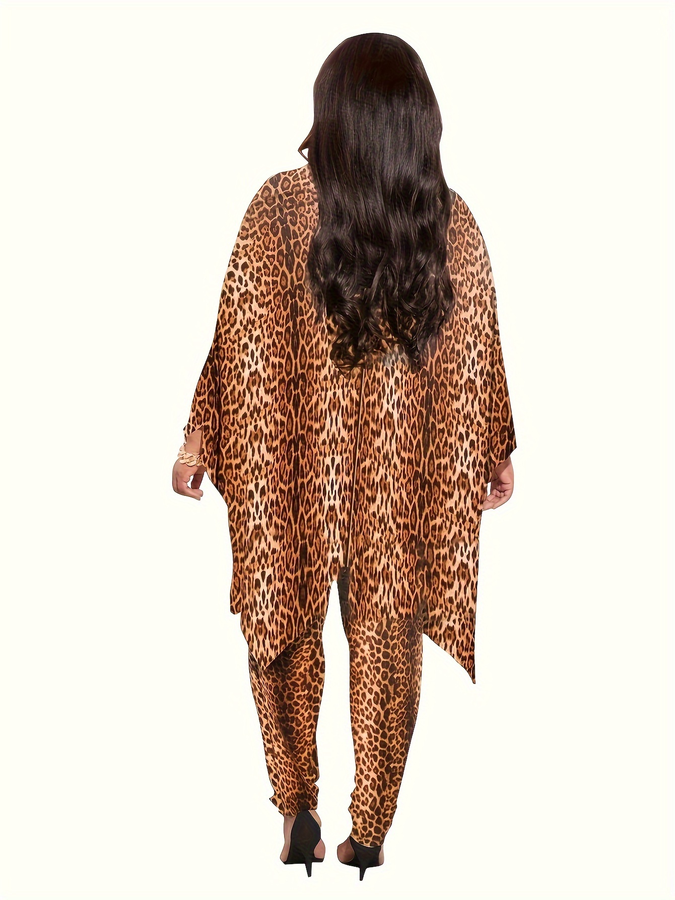 Leopard Print Bat Sleeve 2 Piece Set