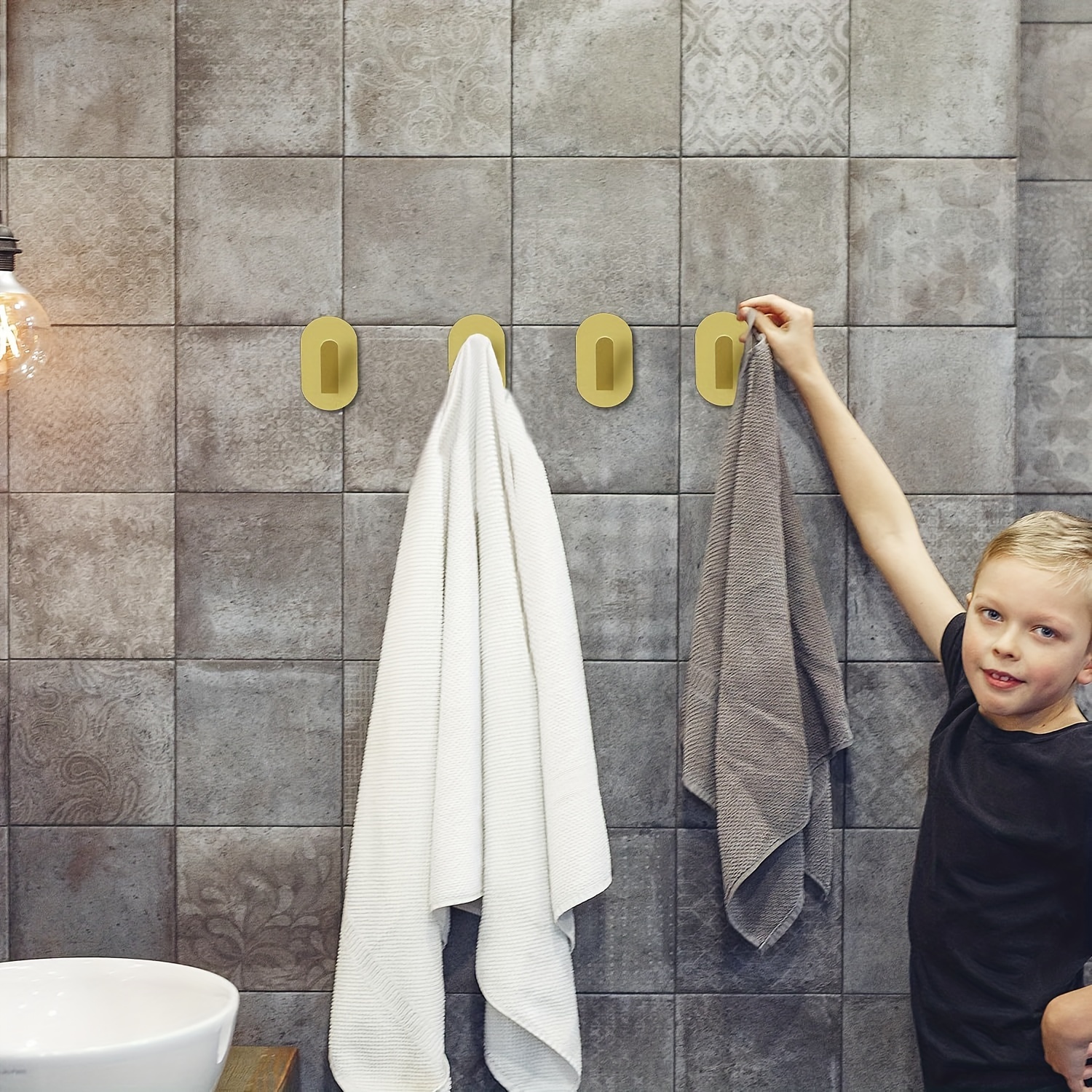 Self Adhesive Towel Hooks Heavy Duty Wall Hooks Bathroom - Temu