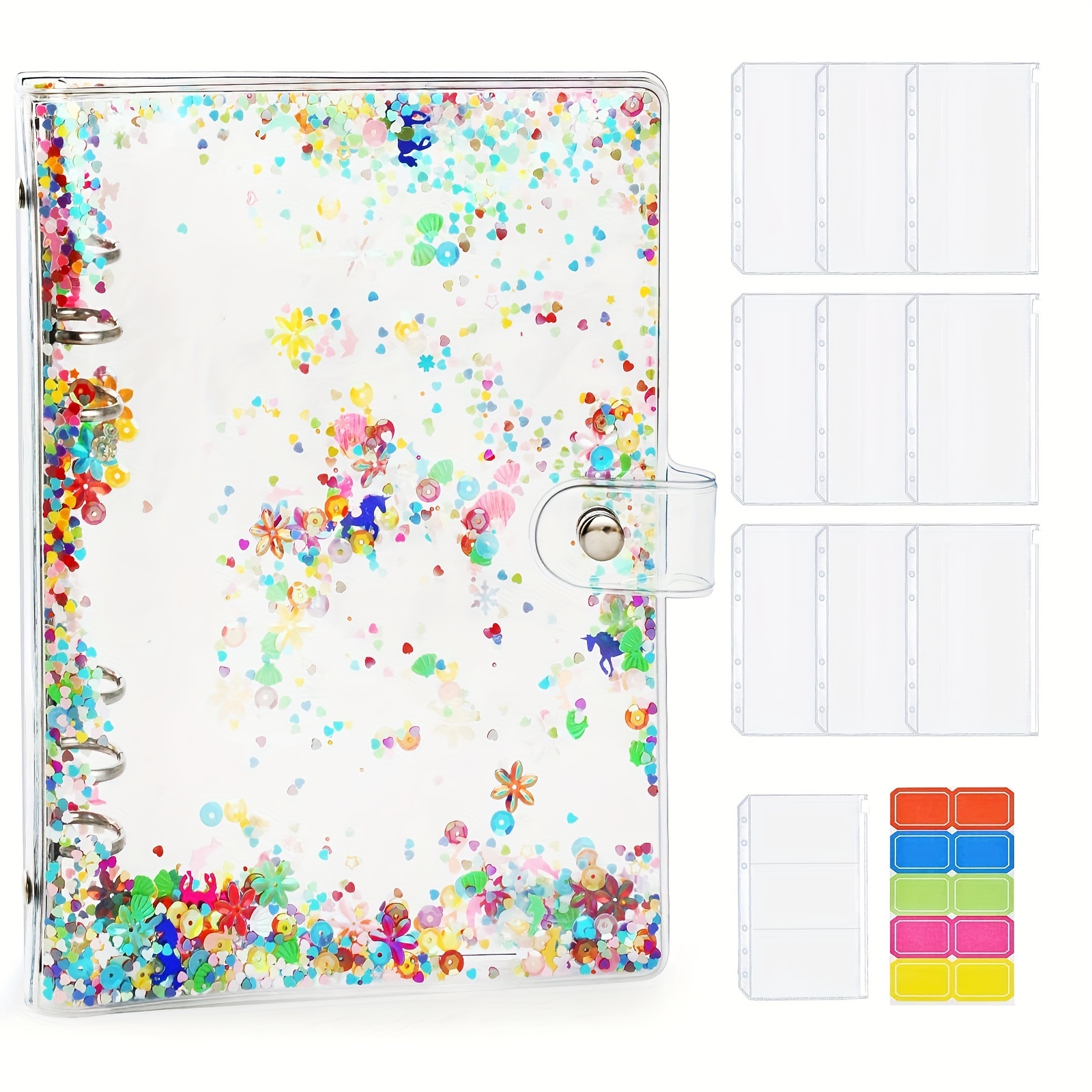 11Pcs A6 Budget Binder PVC 6 Ring Refillable Binder Cover With 9 Binder  Pockets/1 Binder Card / 1 Label - AliExpress