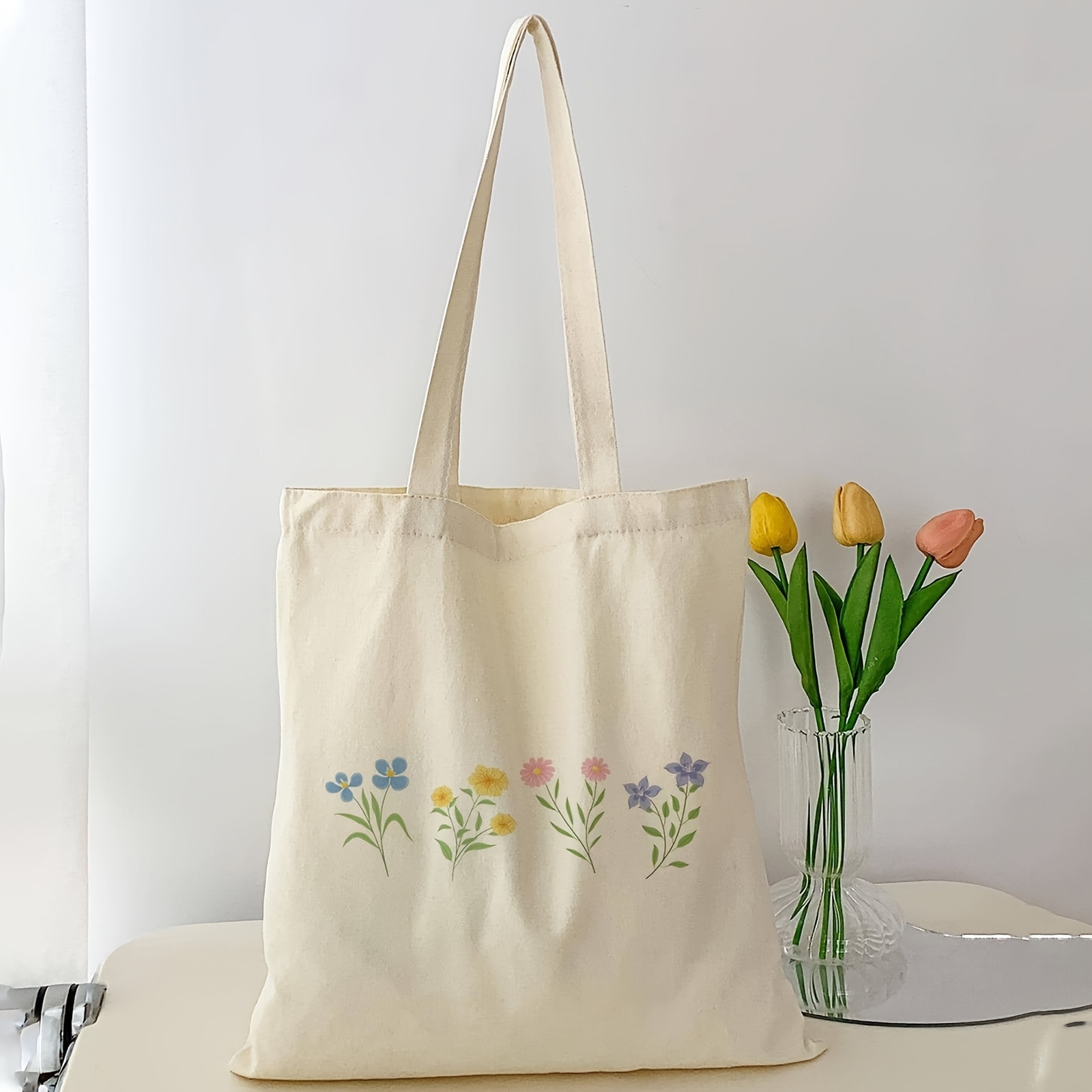 Floreale Tela Tote Bag Botanica Shopping Bag Estetico Fiore Tote