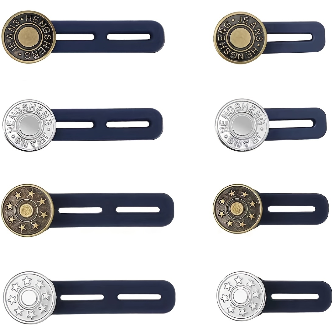 12PCS Button Extenders for Jeans, Pants Button Extender, Waist Extenders  for Pants for Women Men, No Sewing Instant Waistband Extension 1-1.8 Inches
