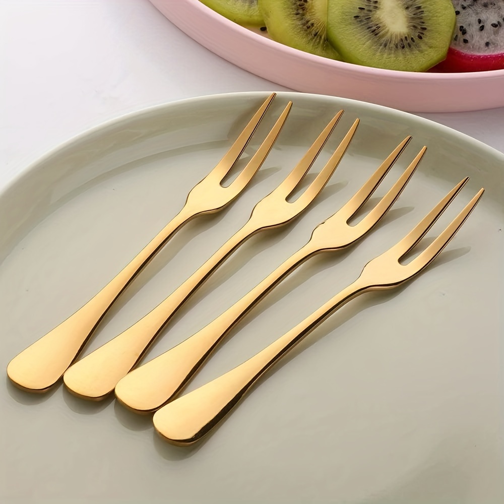 HOMQUEN - Tenedores de postre de 12 piezas, juego de tenedores de té de  acero inoxidable de diseño moderno de 6 pulgadas, tenedor pequeño para  tartas