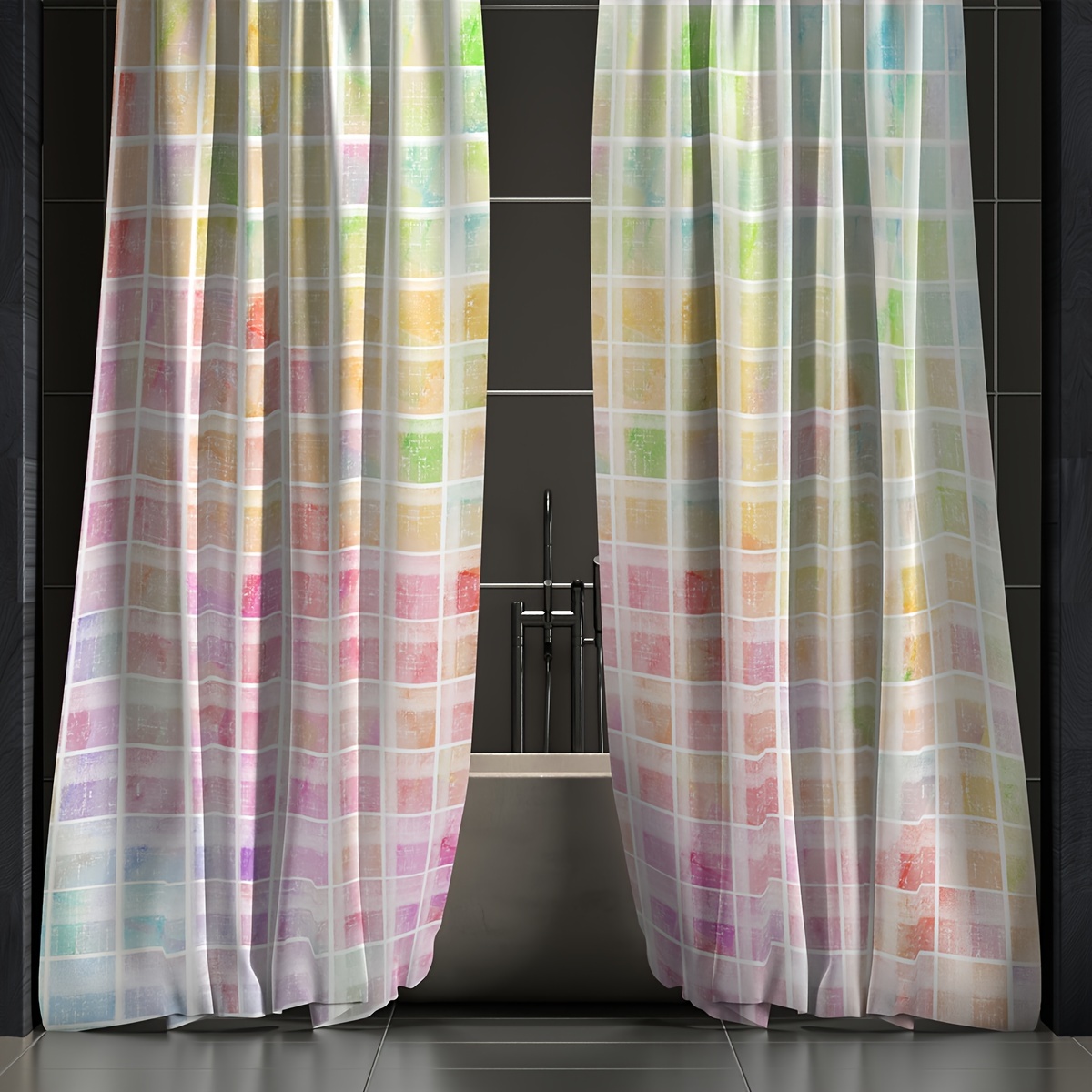 Small Checkered Shower Curtain Waterproof Shower Curtain - Temu