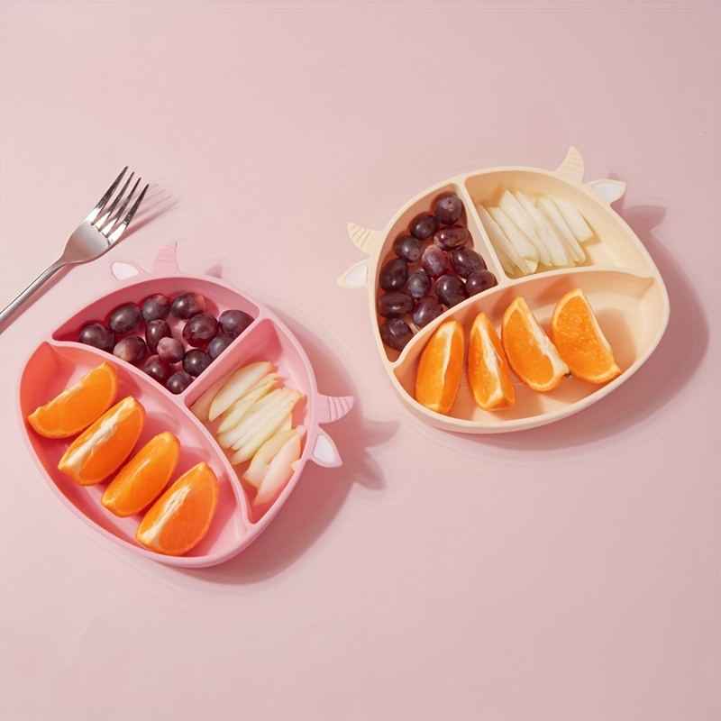 Assiette à Dîner Pour Bébé, Assiette Divisée En Silicone Pour Bébé, Assiette  D'alimentation Pour Tout-petits Avec Ventouse 