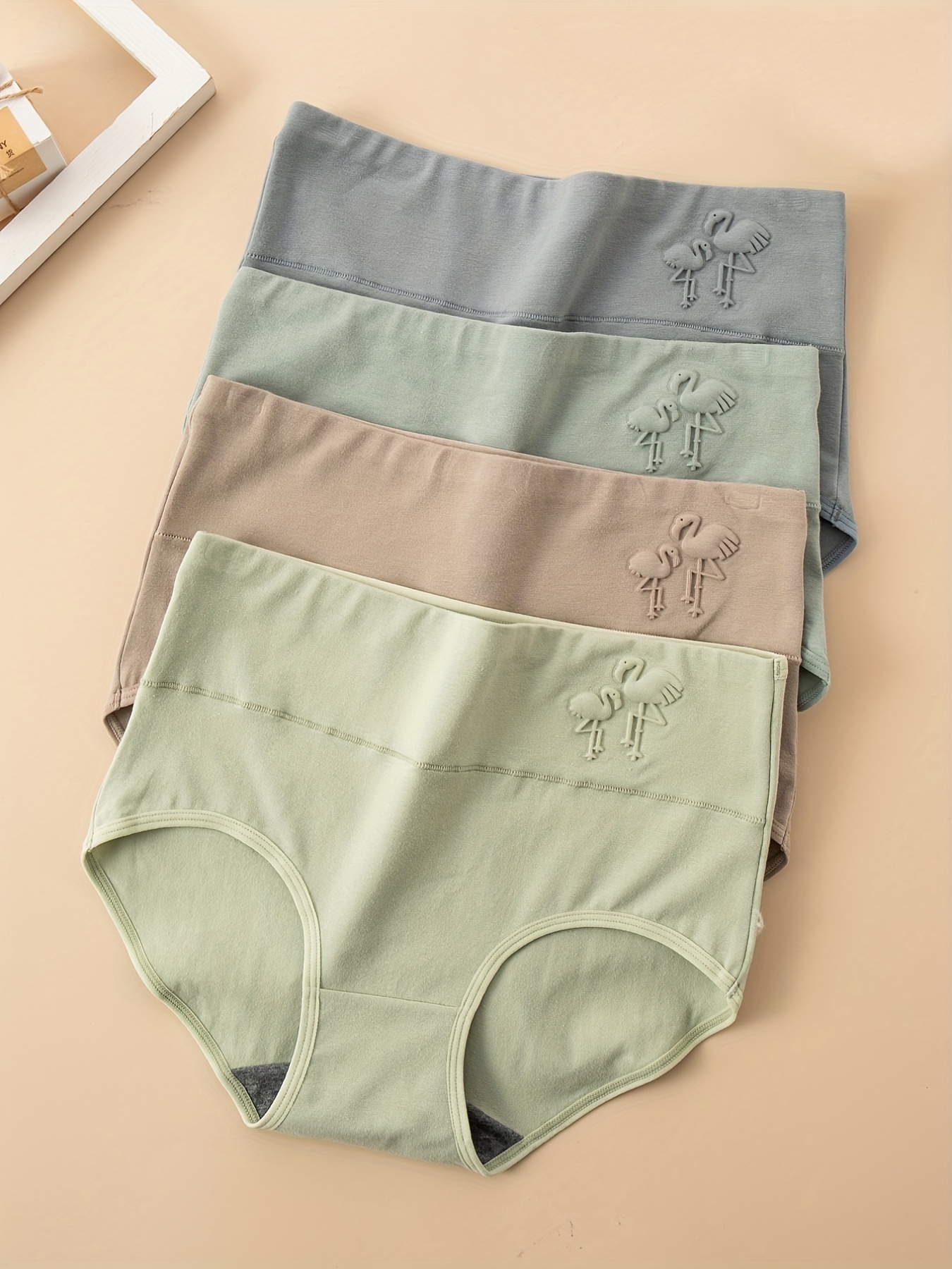 but Pads Underwear Women Pure Cotton Large Size Abdominal Solid Color 3D  Embossed Mid Waist Panties Cute Blouses : : Clothing, Shoes 