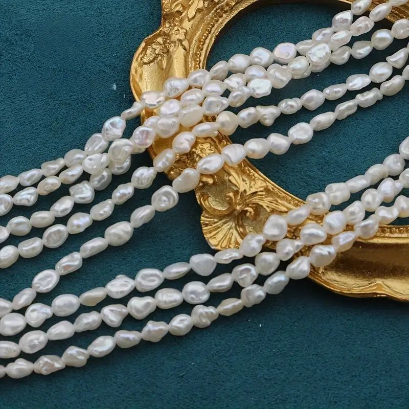 Natural Freshwater Cultured Pearl Beads White Irregular - Temu
