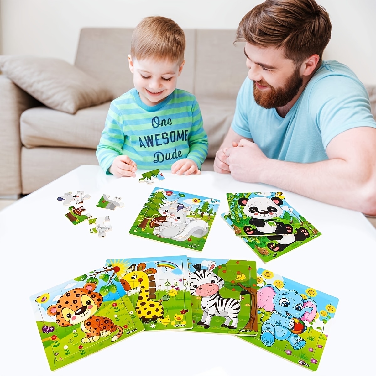 Wooden Jigsaw Puzzles Set for Kids Age 3-5 Year Old Animals Preschool  Puzzles for Toddler Children Learning Educational Puzzles Toys for Boy and  Girl 