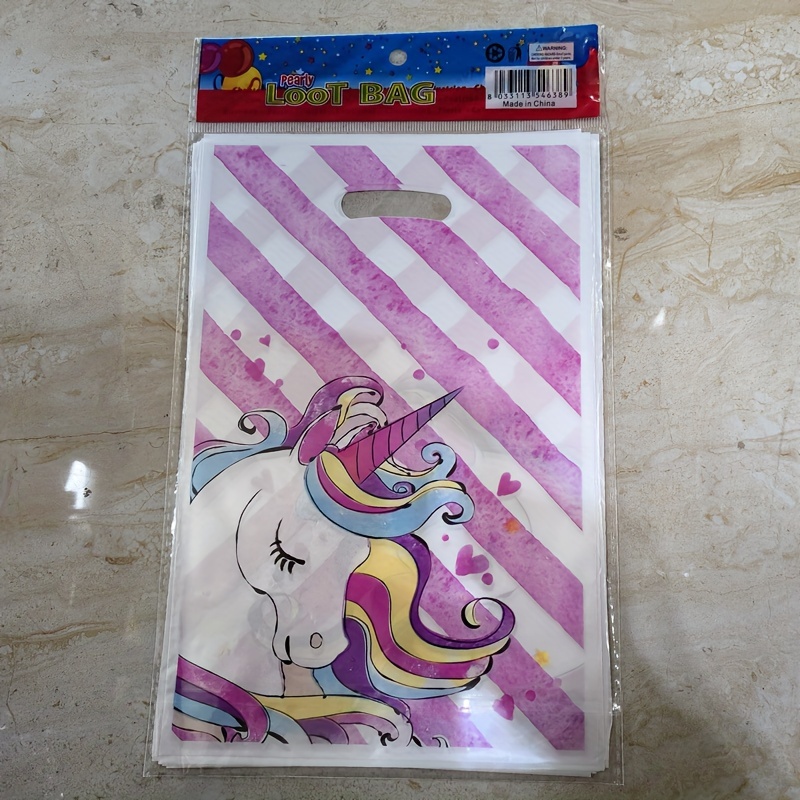 4 pezzi sacchetti regalo unicorno arcobaleno tema unicorno decorazione  festa di compleanno tessuto non tessuto sacchetto di imballaggio biscotto  caramelle Baby Shower - AliExpress