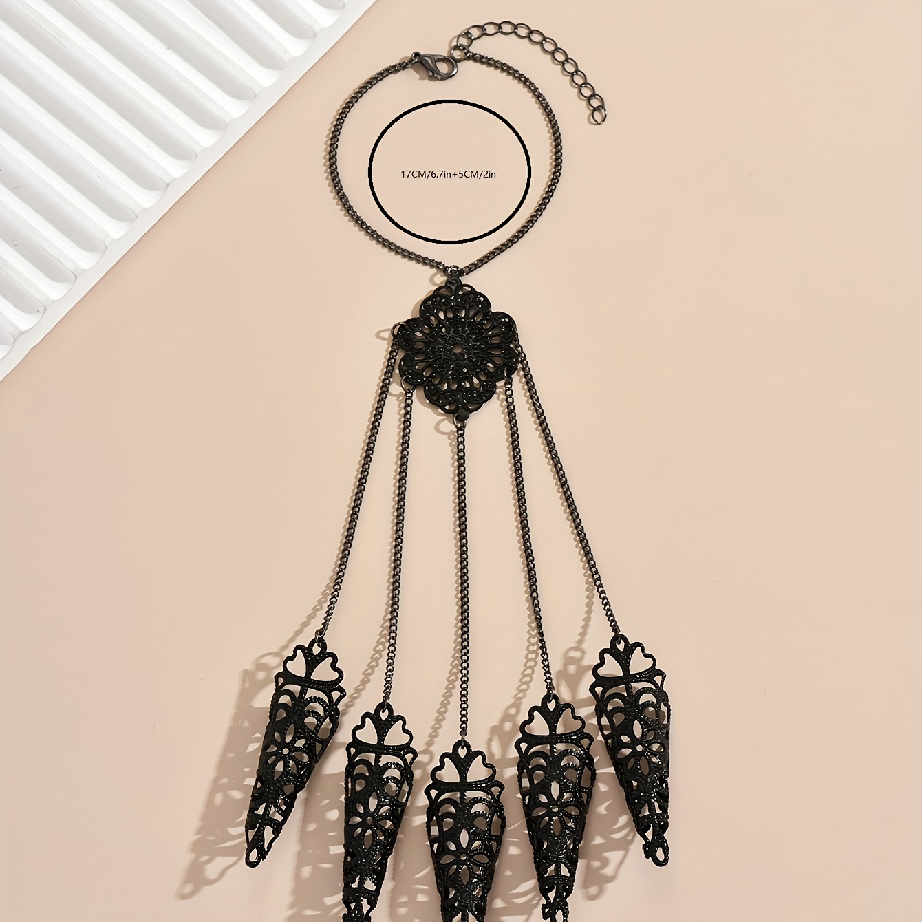 Punk Style Exaggerated Finger Chain Bracelet Gothic Hand Jewelry, Jewels Accessories Photo Pros,Temu