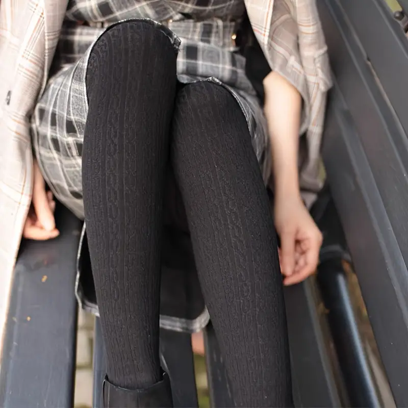 Teenage Girls Knitted Footed Warm Pantyhose Spring Autumn - Temu