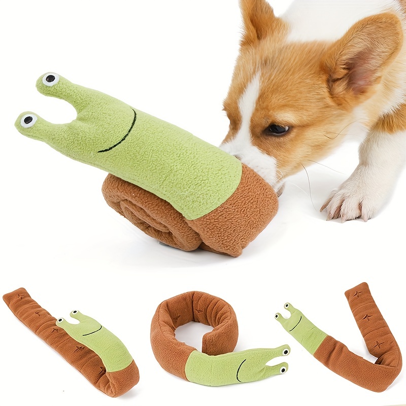 QISIWOLE Treat Dispensing Snail Snuffle Toys Squeaky Dog Puzzle