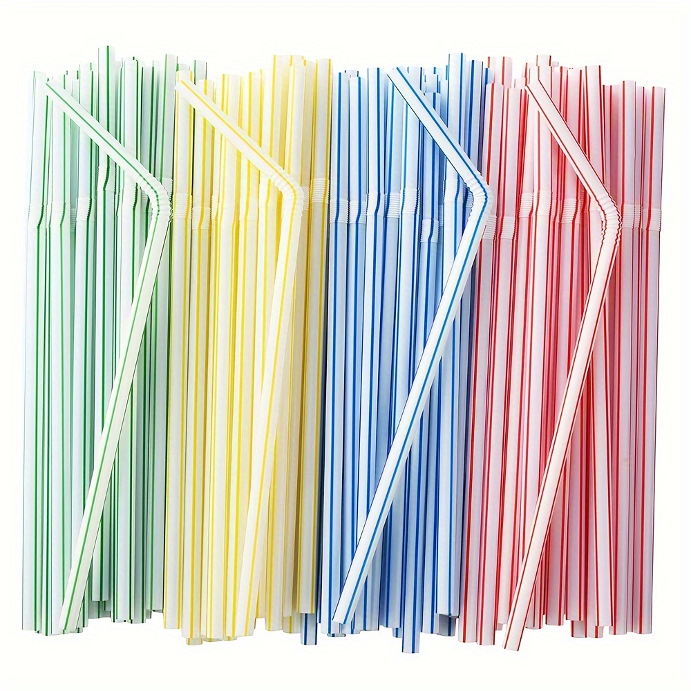10 Pajitas Reutilizables de Plástico Colores Surtidos Fiesta