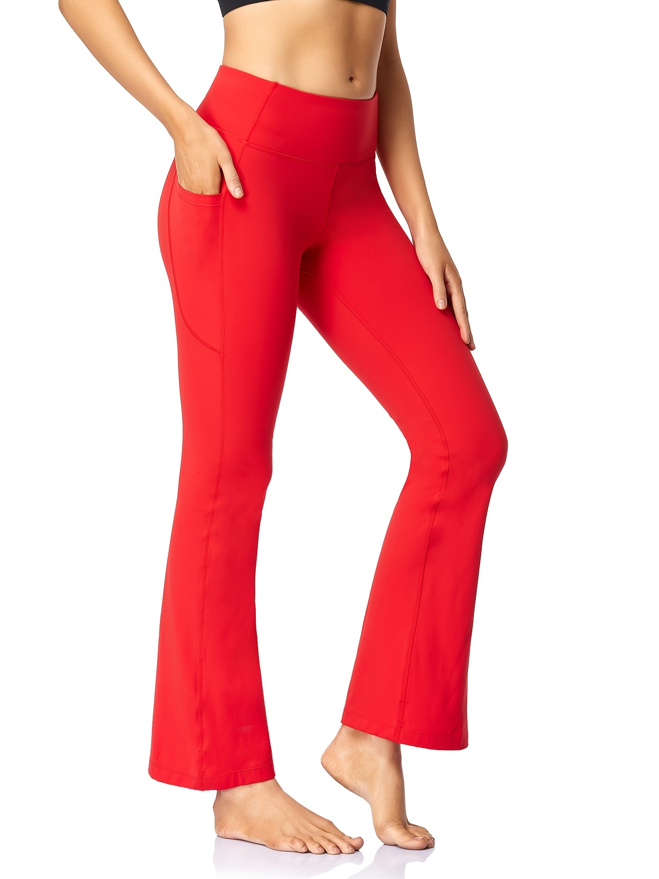  28 Womens Yoga Dress Pants Bootcut Work Slacks Stretch  Office Casual Flare Bootleg Pants Petite 4 Pockets Wine Red XS