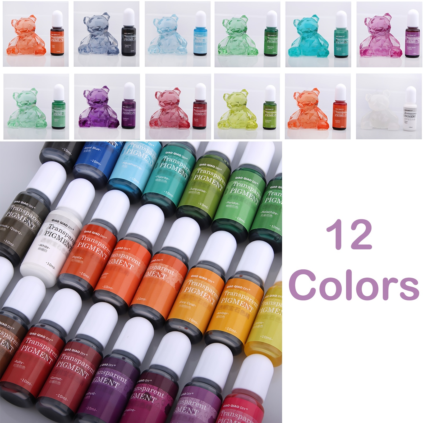  Pigmento de resina epoxi – Tinte de resina epoxi líquida de 15  colores – Colorante de resina epoxi altamente concentrado para colorear  resina arte, suministros de fabricación de joyas de bricolaje – 