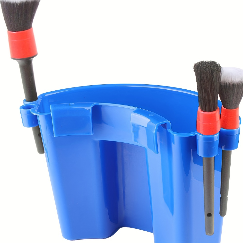 Auto Car Detailing Brush Set With Folding Bucket - Temu