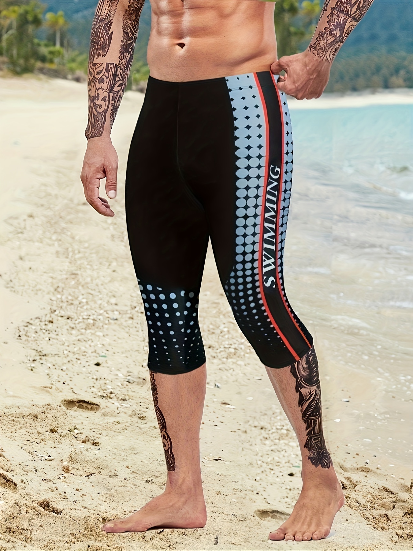 Pantalones Cortos De Natación Para Hombre Ropa De Playa 3D Bañador  Deportivo Men