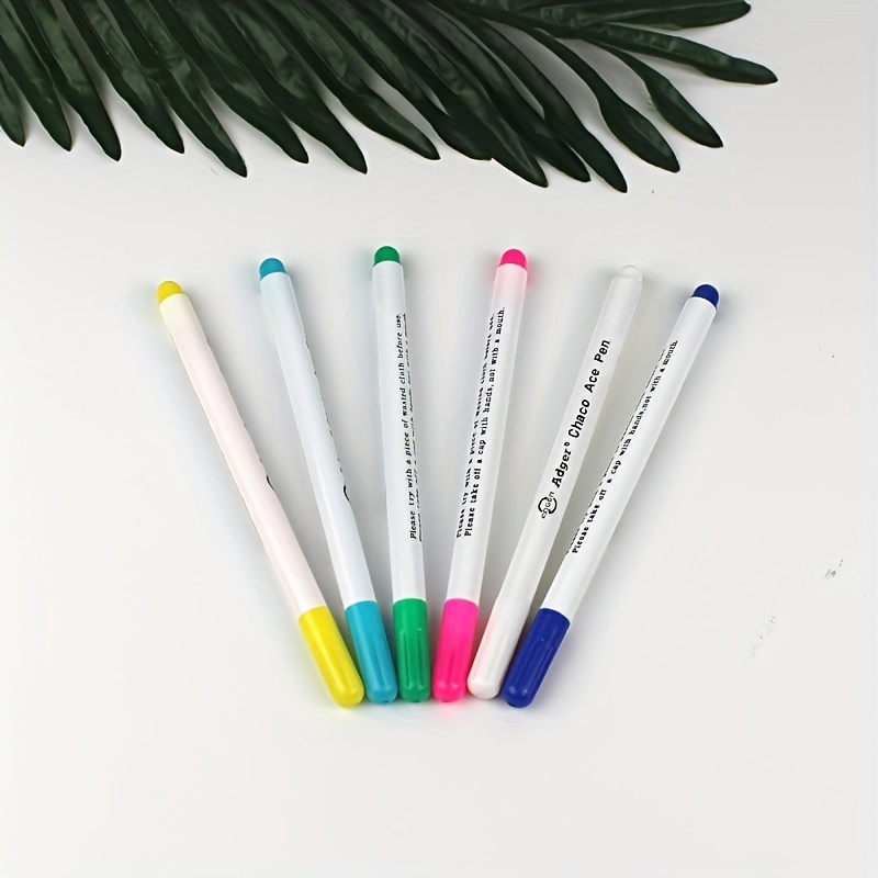 6pcs Fabric Marker Pen For Sewing Art, Fabric Marking Pen, Multi-Color  Water Soluble Erasable Pen, Sewing Marking & Tracing Tools, High  Temperature Di